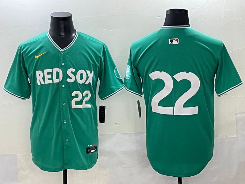 Men 2025 Boston Red Sox #22 No Name Green Joint Name Nike MLB Jersey style 2